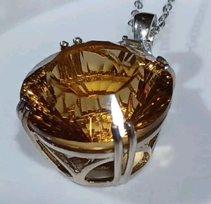 Concave Brazilian Citrine & Topaz In Platinum/Sterling Silver... - Picture 1 of 7