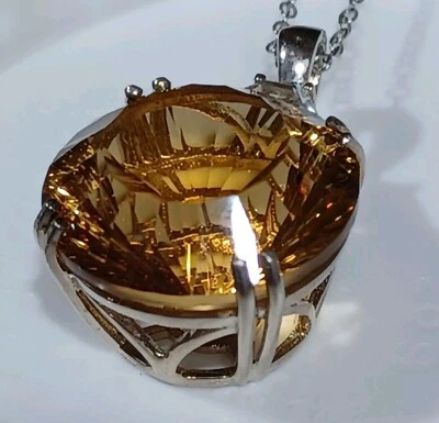 Citrino y topacio brasileño cóncavo en platino/plata de ley... Foto 1 de 4