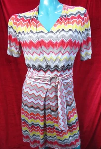 BASLER Black Label orange, brown yellow mix short sleeve dress & belt UK 18 - Picture 1 of 20