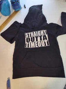 Boys Hoodie Time Out Black Sz 4 - Picture 1 of 4