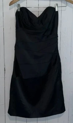 Vestido David’s Bridal Nuevo con Etiquetas Talla 6 Firmsl Negro Correas Desmontables Costuras Delanteras Diagonales Foto 1 de 4