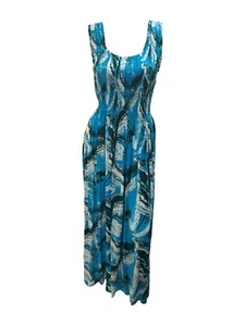 Robe maxi élastique femme grande taille incurvée imprimé abstrait jusqu'à UK TAILLE22 P20 - Photo 1/1
