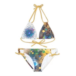 Anime Girl Abstract - Strappy Bikini Set (AOP) - Picture 1 of 16