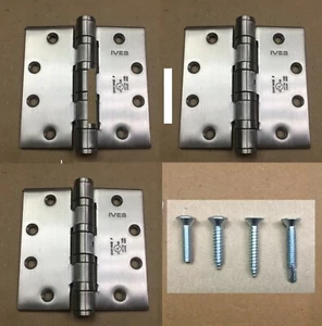  IVES DOOR HINGE 5BB1 HW 4.5″X4.5″ 652 HEAVY WEIGHT THRUST BEARING Lot of 3 w HW - Picture 1 of 5