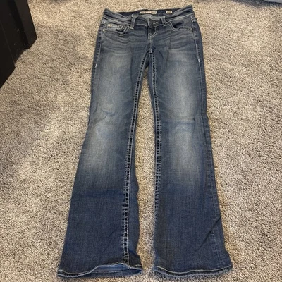 BKE Stella Ultra Low Rise Boot Flare Denim Jeans Slim Boot 24R Fit ??x?? Stretch - Image 1 of 4