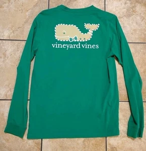 Vineyard Vines Gingerbread Christmas Long Sleeve Pocket T Shirt Youth Large L - Picture 1 of 5
