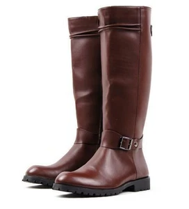 Botas ecuestres altas a la rodilla para hombre botas de montar botas militares zapatos de cuero sintético - Imagen 1 de 6