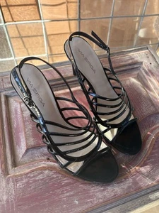 Via Spiga Leather Strappy Caged Black Heels Pumps Made In Italy Size 9 - Picture 1 of 7
