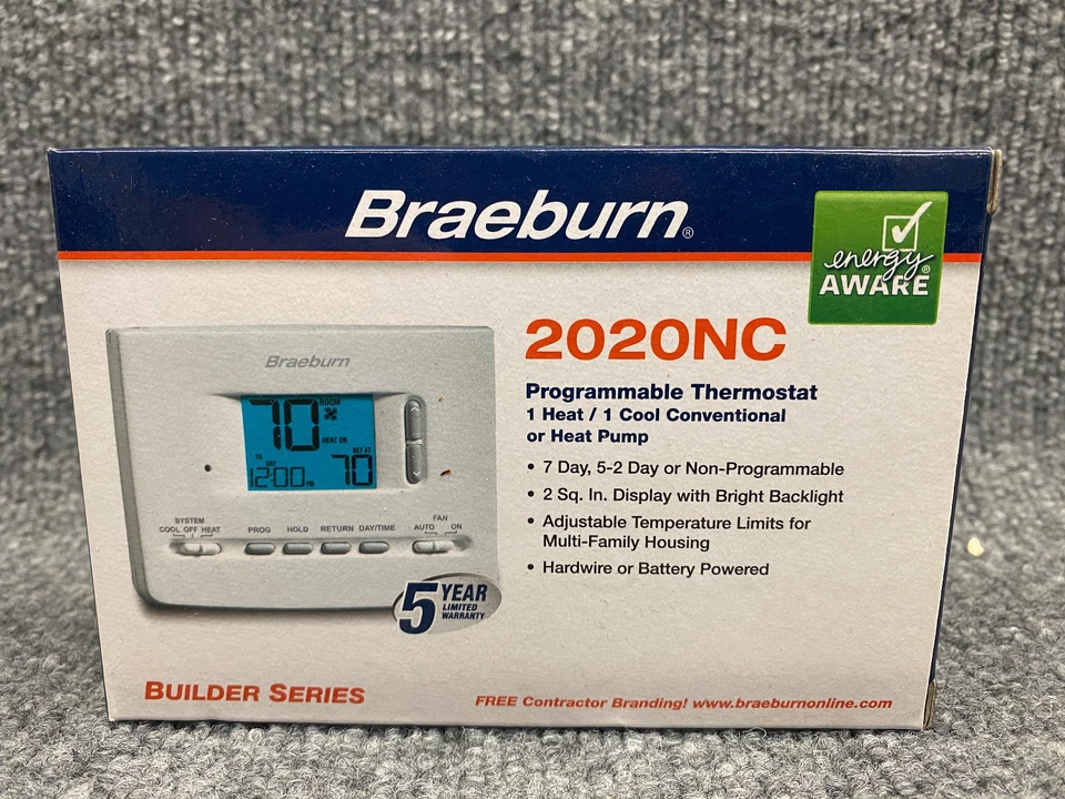 Braeburn Programmable Thermostat 2020NC Builders Series - Image 1 of 1