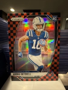 2024 Prizm Football Adonai Mitchell Rookie Colts Black & Red Checker RC SSP - Bild 1 von 5