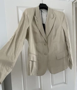 M&S AUTOGRAPH 100% Pure Linen Lovely Quality Beige Jacket Size 16 NWT £65 - Picture 1 of 16
