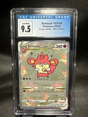 Simisear VSTAR GG37/GG70 – CGC 9.5 Pristine – Crown Zenith Galarian Gallery - Image 1 of 2
