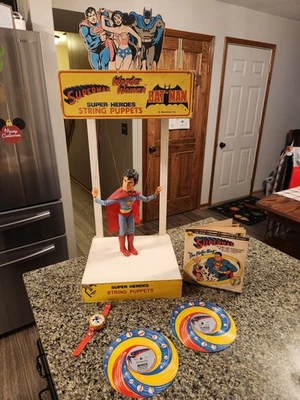 1978 Super Heroes String Puppet Superman Wonder Woman Batman Store Display WORKS - Image 1 of 4