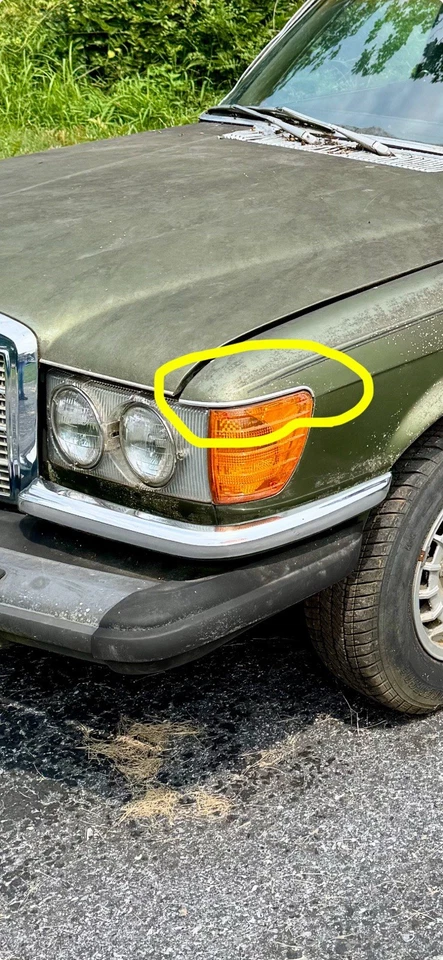 CONJUNTO DE ACABAMENTO DE FAROL SOBRANCELHA CROMADO 73-80 Mercedes W116 300SD 450SEL 450SE 280S SE - Imagem 1 de 4