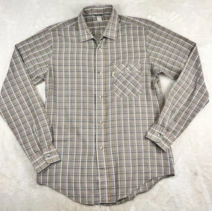 Vintage 70’s Levi's Button Up Shirt Mens Medium Brown Western Plaid Long Sleeve - Picture 1 of 7