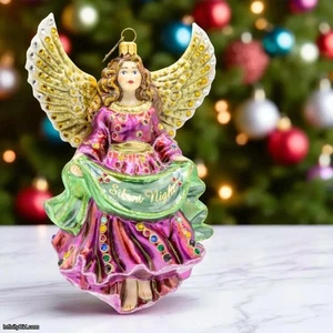Jay Strongwater Silent Night Angel Ornament – Hand-Painted Glass SDH20124-250 - Picture 1 of 5