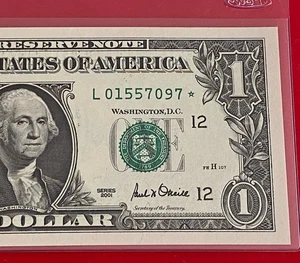 2001 Star Note $1 DOLLAR BILL ( SAN FRANCISCO L ) UNCIRCULATED - Picture 1 of 3