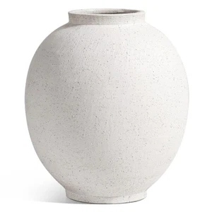 Large White Ceramic Vase - 9.8 Inch Rustic Farmhouse Vase for Home Decor, Min... - Picture 1 of 6