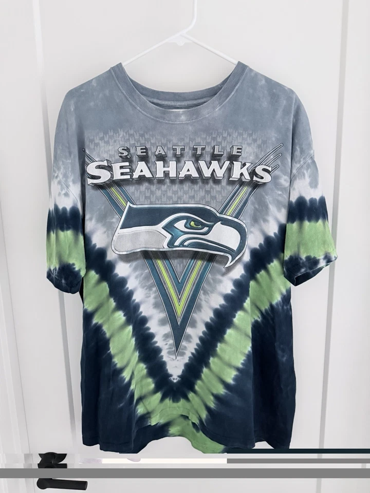 Camiseta Y2K Seattle Seahawks Tie Dye - Para hombres XL - Hecha por Majestic - NFL Foto 1 de 4