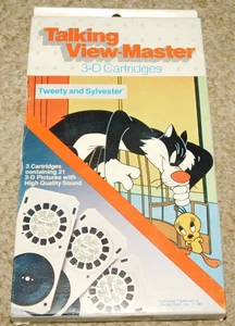 Vintage GAF Talking VIEW MASTER 3D TWEETY YLVESTER VIEWMASTER 3 REEL SET WARNER - Picture 1 of 2