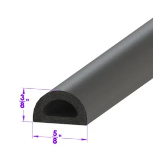Extrusión en forma de D. 5/8" ancho X 3/8" alto - Imagen 1 de 2