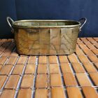 Vintage Solid Brass Small Window Planter Tub Handles Made In India 8”x 3.75”x 3”