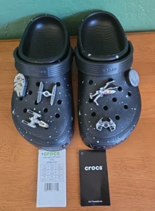 STAR WARS OFF COURT CLOGS crocs womens 8 men's 6 BRAND NEW LIGHT UP JIBBITZ - Picture 1 of 13
