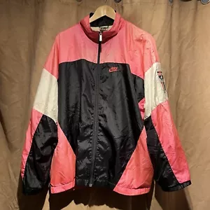 Vintage NIKE INTERNATIONAL Pink 90s Colourblock Shell Jacket Size XL - Picture 1 of 9