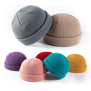 Solide Beanie Wollmützen Warme Mützen Kalte Hüte Strickmütze Männer Frauen æ - Bild 1 von 37