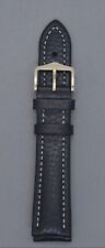NEW HIRSCH BOSTON BLACK LEATHER WATCH STRAP NEW FAST FIT SPRING BARS