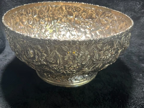 Schofield Sterling Silver Repousse  Punch Bowl c.1900 Cover
