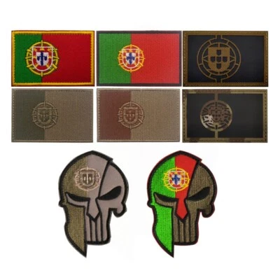 Embroidered IR Reflective Portugal PT Flag Hook Loop Patch Fastener Badge Emblem - Image 1 of 4