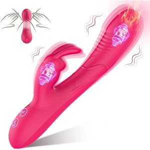 G Spot Vibrator Sex Toys for Women, Rabbit Massager 10 Vibrating Heating Realist - Picture 1 of 6