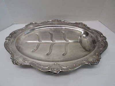 Plato mediano para servir carne Gorham Chantilly plateado YC1349 Foto 1 de 4