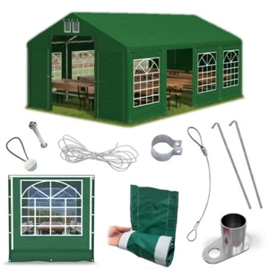 Partyzelt 5x8 Pavillon Bierzelt Festzelt Gartenzelt Markt Zelt 8x5 Grün PVC S - Bild 1 von 9