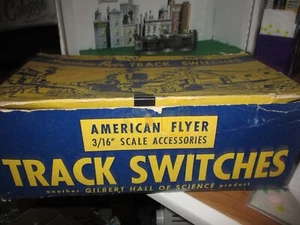 Vintage AMERICAN FLYER S GAUGE No.722A RIGHT & LEFT MANUAL SWITCH TRACKS~W/Box - Picture 1 of 4