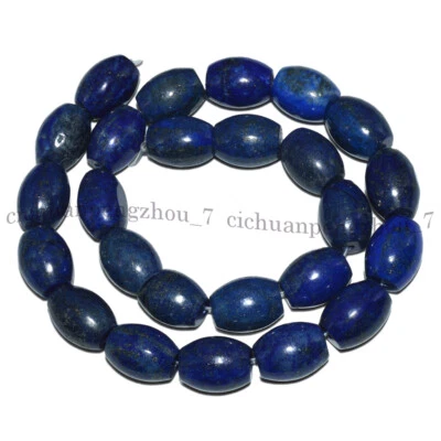 Natural Blue Lapis Lazuli Rice-shaped Gems Loose Beads 15'' 10x14/12x16/13x18mm  - Image 1 of 4