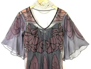 Nataya Vintage 1920's Gatsby Dress M Sheath Knee length beaded Bohemian formal  - Picture 1 of 11