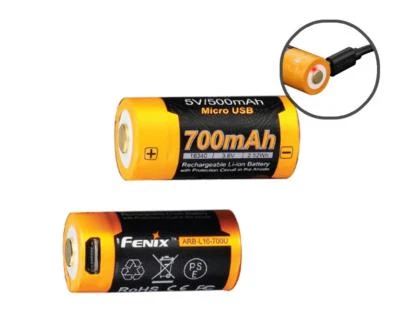 Fenix ARB-L16-700UP Build-in USB Rechargeable 700mAh 16340 Batteries (TWO) - Image 1 of 4