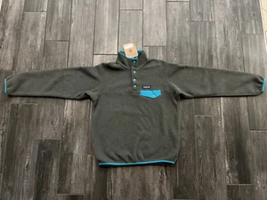 NWT Patagonia Synchilla Snap-T Fleece Pullover Womens S Nickel Gray Epic Blue - Picture 1 of 9