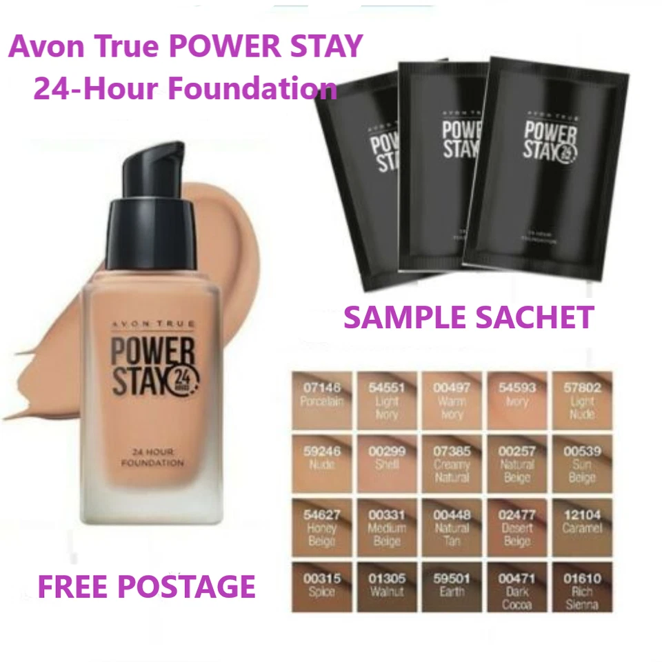 Avon True Power Stay 24-Hour Foundation SAMPLE SACHET **FREE P&P** - Image 1 of 1