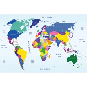 90 X60 CM mapa del mundo nombre del país póster mapa arte cuadro colgante decorativo - Imagen 1 de 10