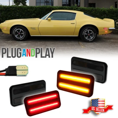 4x Luz de estacionamiento LED roja ámbar ahumada para Pontiac Firebird 1970-1981 Foto 1 de 4