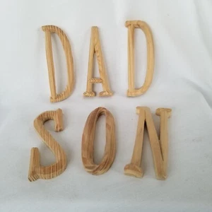 SON DAD Unfinished Wood Letters 4" DIY Paint Crafts Father's Day - Picture 1 of 10