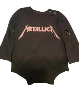 New Metallica Logo Toddler Size 6-12 Months Black Cotton One Piece Metal 80s 90s - Picture 1 of 4