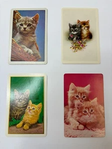 Vintage Lot of 4 Kitty Cat Pussycat Single Swap Playing Cards PC2 - Picture 1 of 2