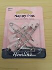 NEW Hemline 6 Piece Pack 56 mm/2.25" Safety Lock Nappy Pins Pink Blue White