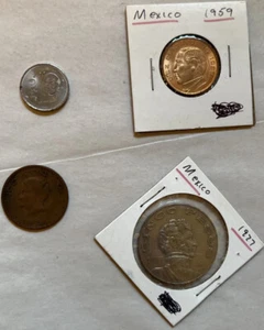 4 MEXIKO Münzen 1977 FÜNF PESOS 1959 zehn Cent 1951 fünf Cent 1983 - Bild 1 von 9
