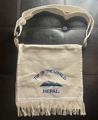 Hemp Messenger Bag Top Of The World Nepal NEW Gorg! Fringe Boho Style - Image 1 of 4