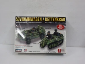 Lindberg 1:72 scale Schwimmwagen Amphibious Jeep and Kettenkrad 1:2 track MC - Picture 1 of 6